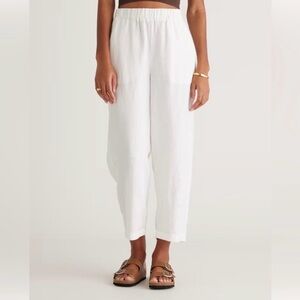 Quince‎ 100% European Linen Pants white Wide Lightweight in women’s size medium